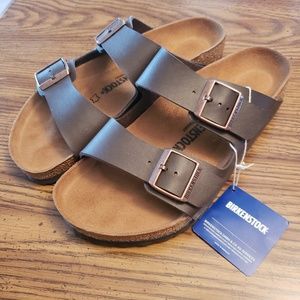 New Birkenstock sandals brown plastic and leather